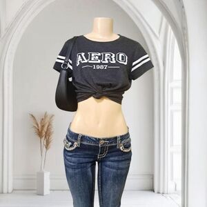 Aeropostale AERO 1987 Gray Medium T-Shirt